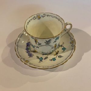 Vintage Plant Tuscan China Teacup & Saucer.